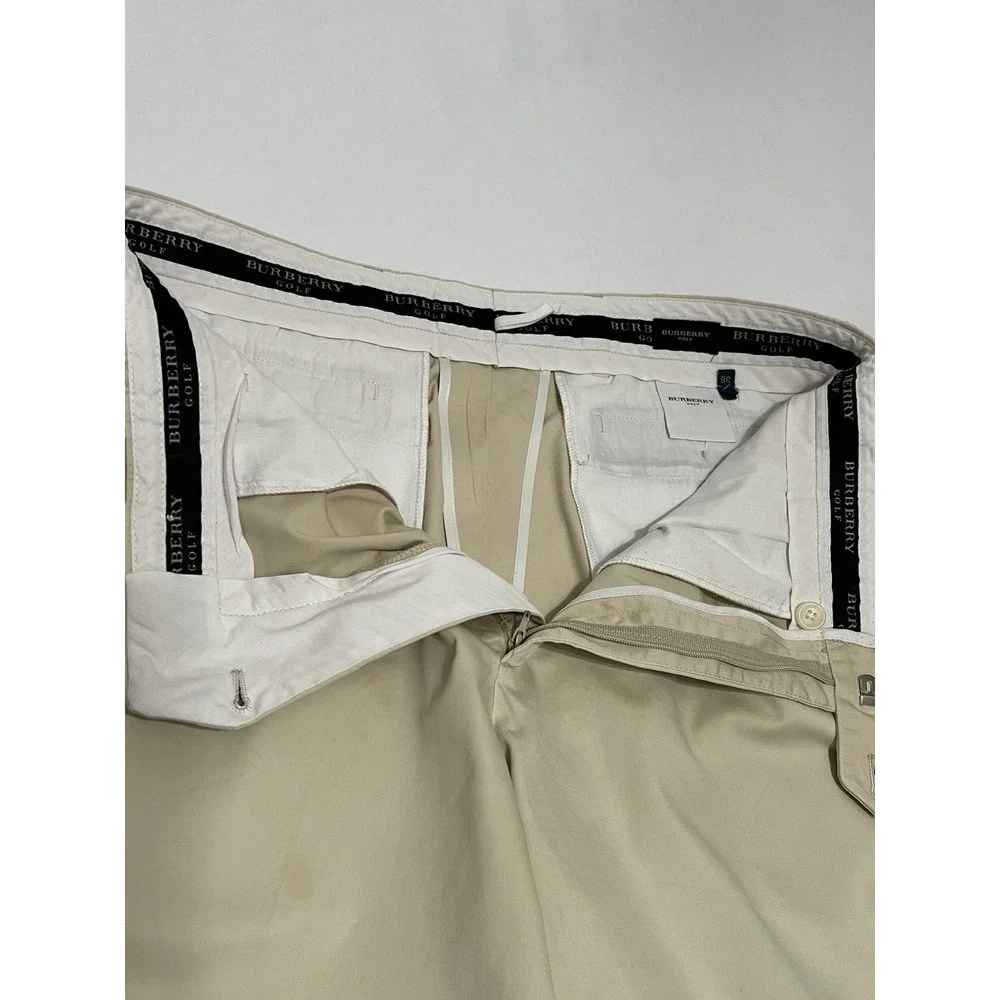 Burberry Golf Pleated Khaki Shorts Cotton Classic Fit Men Size 36 Excellent Cond